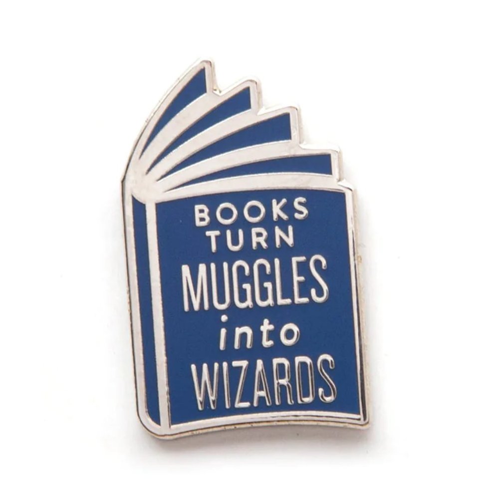 Books Turn Muggles into Wizards Enamel Pin